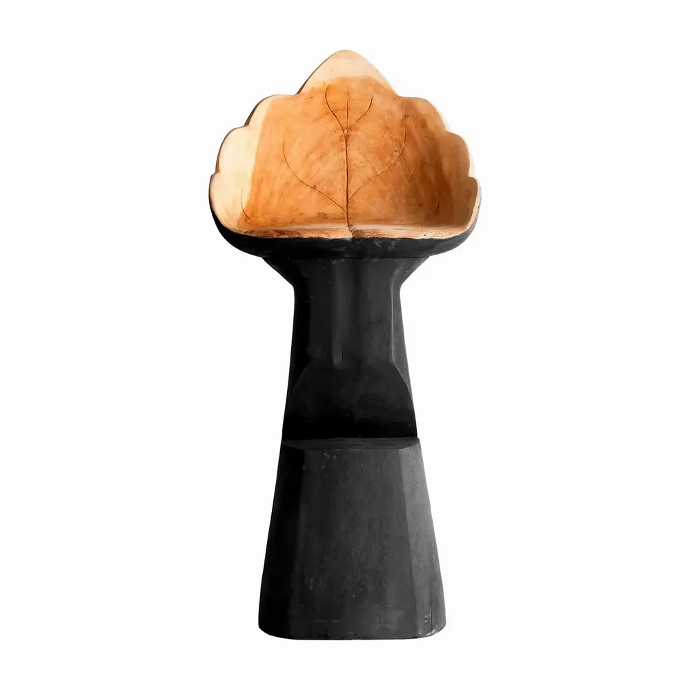 Tabourets - Tabouret en bois de suar couleur noir cassé vieilli en 50x46x112 cm - VICAL