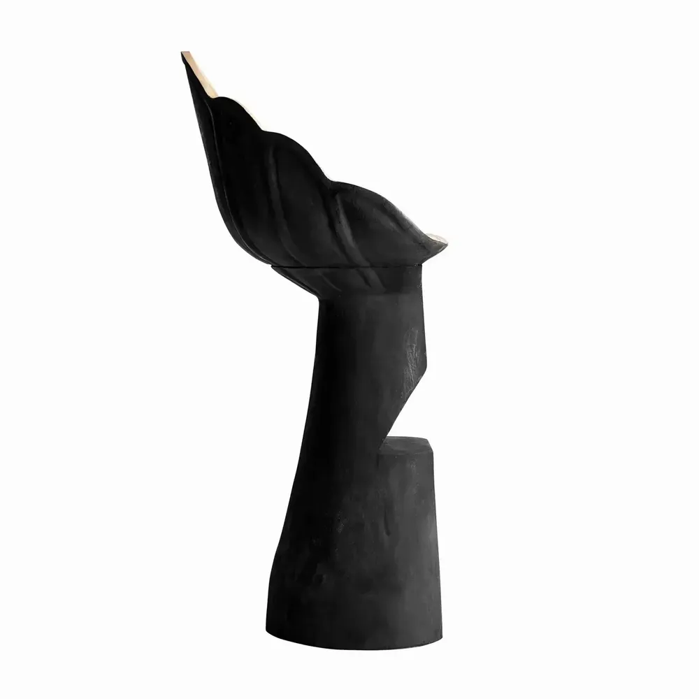 Tabourets - Tabouret en bois de suar couleur noir cassé vieilli en 50x46x112 cm - VICAL