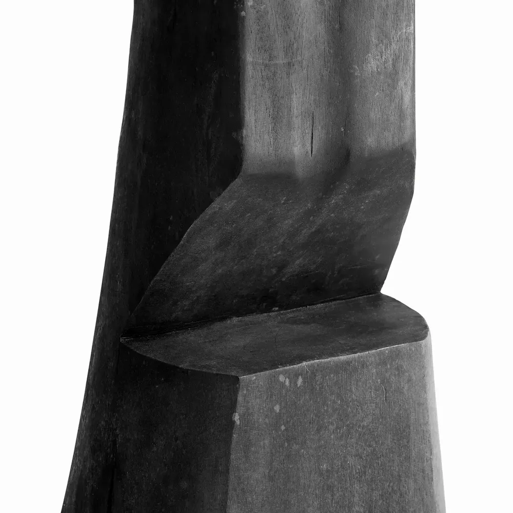 Tabourets - Tabouret en bois de suar couleur noir cassé vieilli en 50x46x112 cm - VICAL
