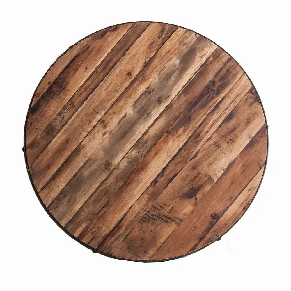Tables basses - Table basse en bois de pin recyclé couleur marron vieilli en 80x - VICAL