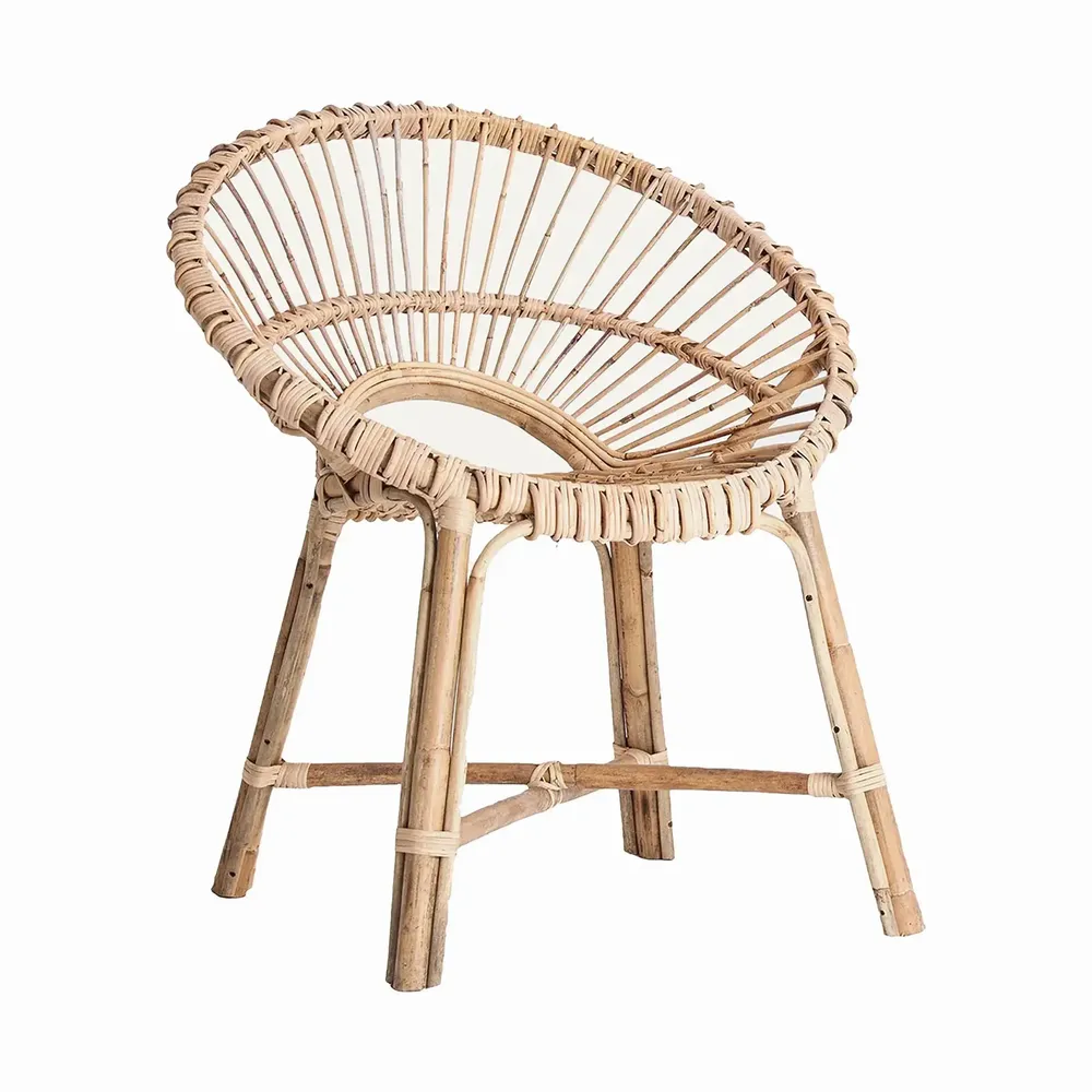 Fauteuils - Fauteuil en rotin couleur marron cassé en 74x61x85 cm - VICAL