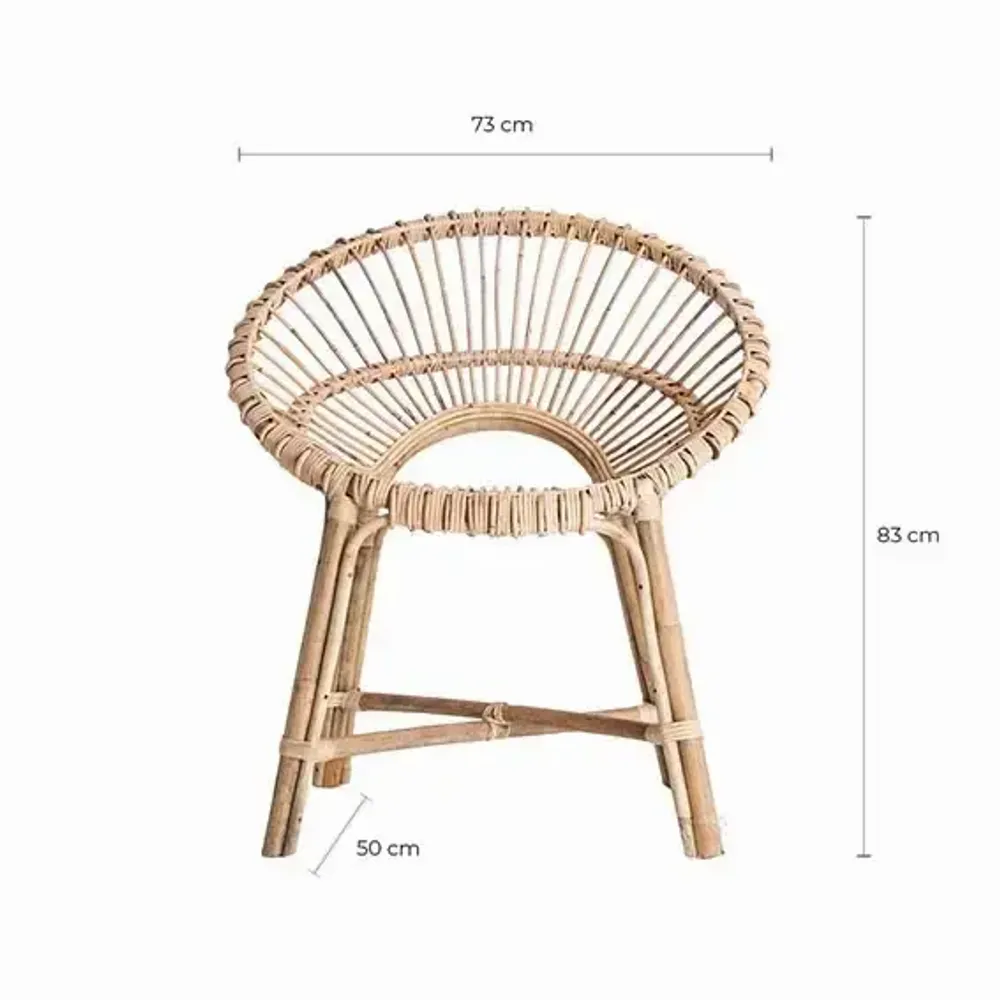 Fauteuils - Fauteuil en rotin couleur marron cassé en 74x61x85 cm - VICAL