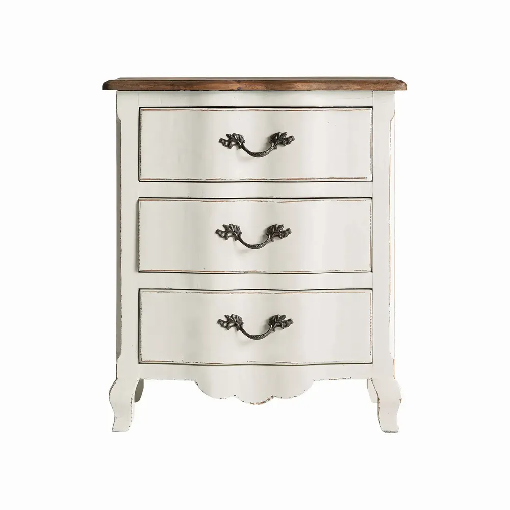 Night tables - Bedside table in recycled pine wood off off white colour in 60x40x70 - VICAL