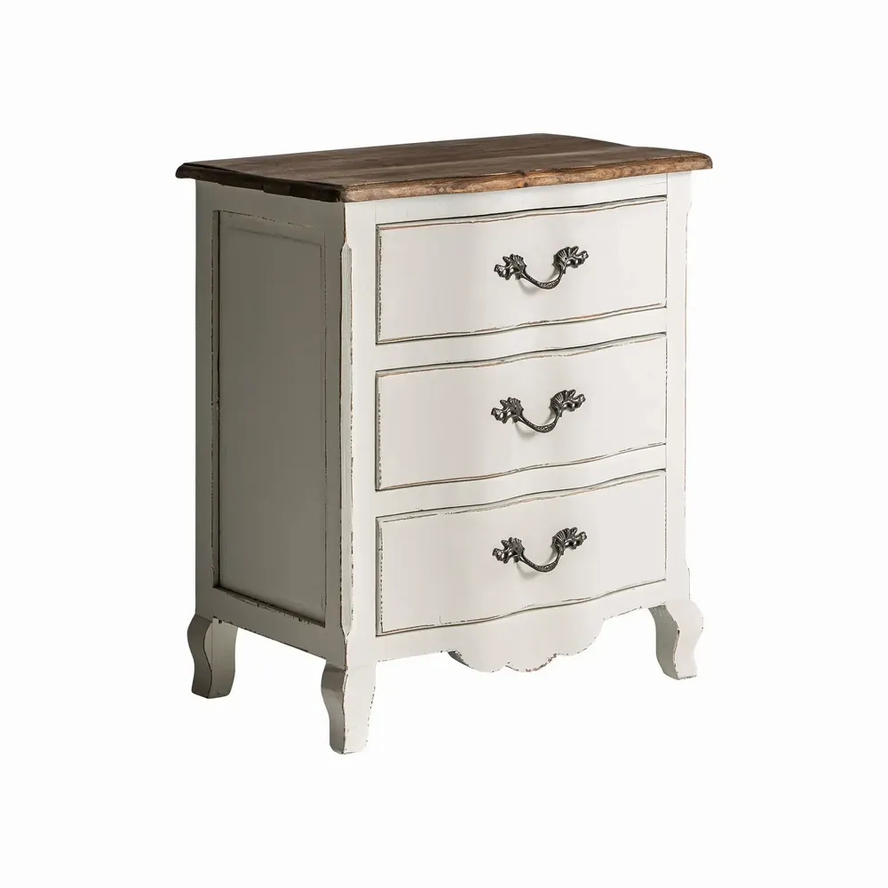 Night tables - Bedside table in recycled pine wood off off white colour in 60x40x70 - VICAL