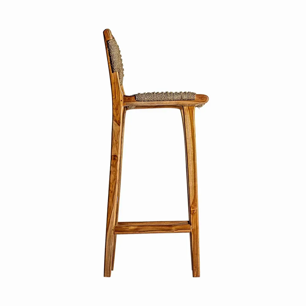 Tabourets - Tabouret en bois de teck couleur marron cassé en 46x53x111 cm - VICAL