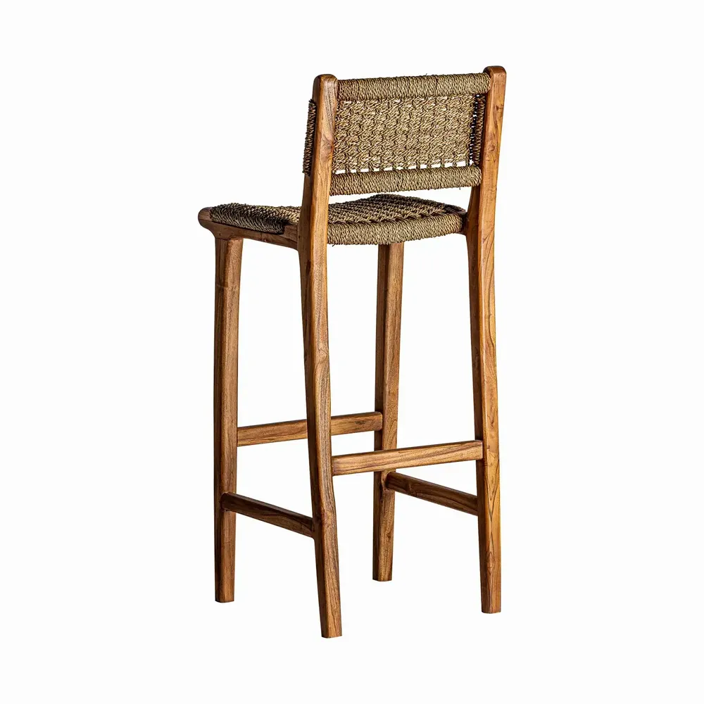 Tabourets - Tabouret en bois de teck couleur marron cassé en 46x53x111 cm - VICAL