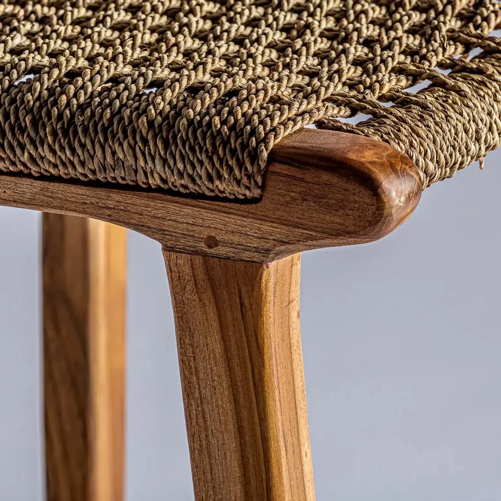Tabourets - Tabouret en bois de teck couleur marron cassé en 46x53x111 cm - VICAL