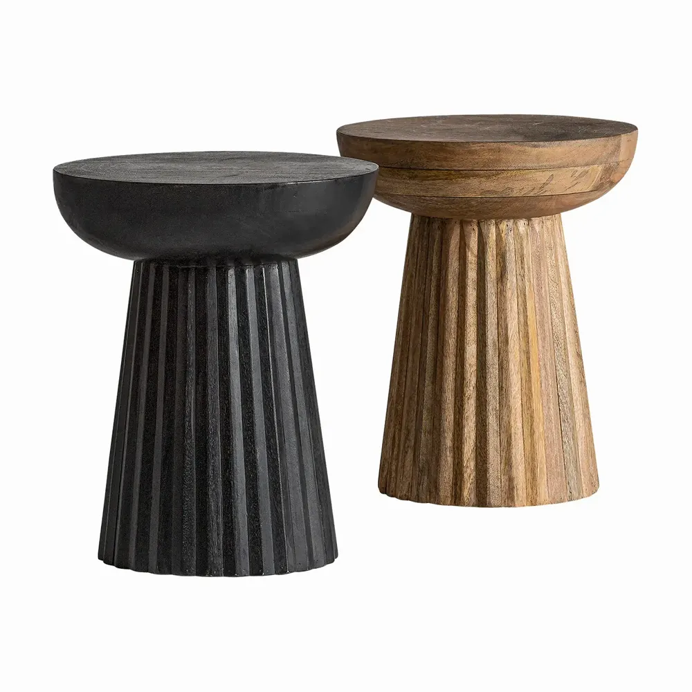 Autres tables  - Table d'appoint en bois de manguier couleur noir cassé en 38x38x48 cm - VICAL