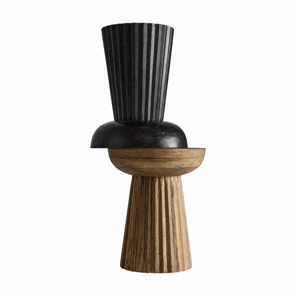 Autres tables  - Table d'appoint en bois de manguier couleur noir cassé en 38x38x48 cm - VICAL