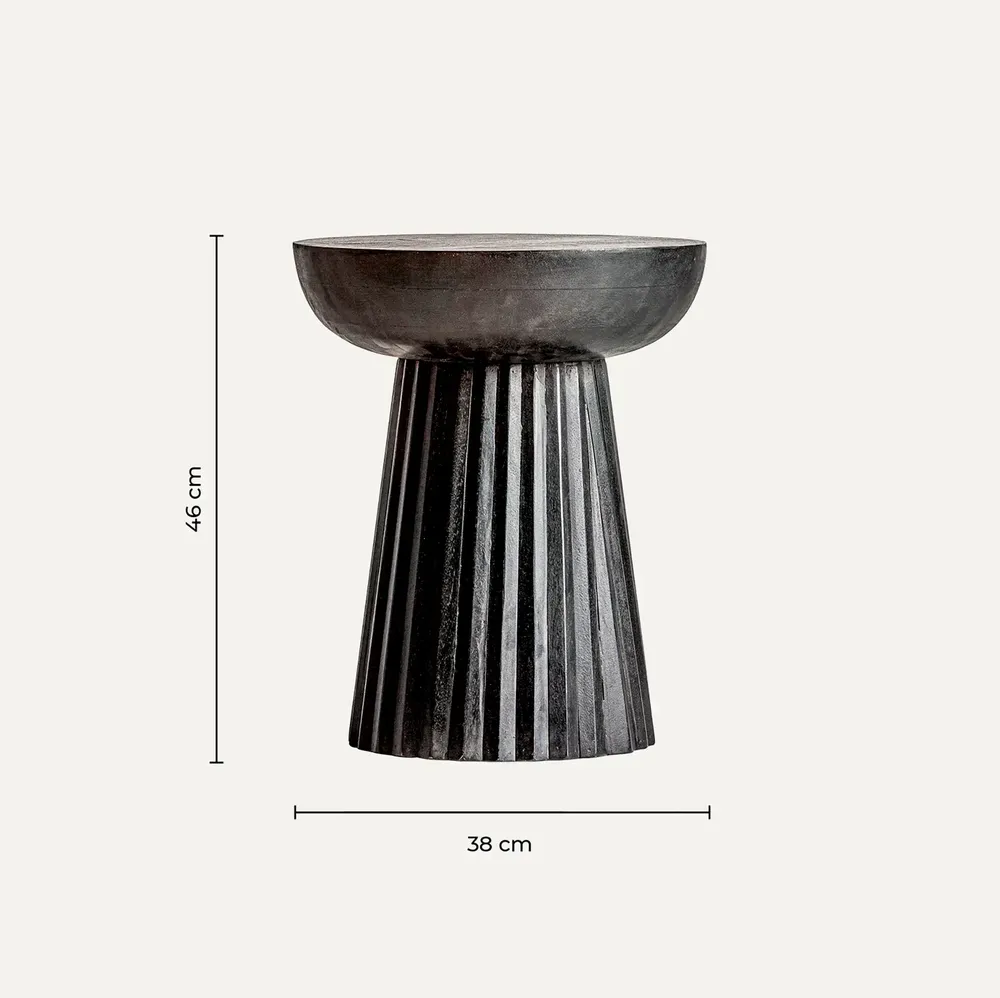 Autres tables  - Table d'appoint en bois de manguier couleur noir cassé en 38x38x48 cm - VICAL