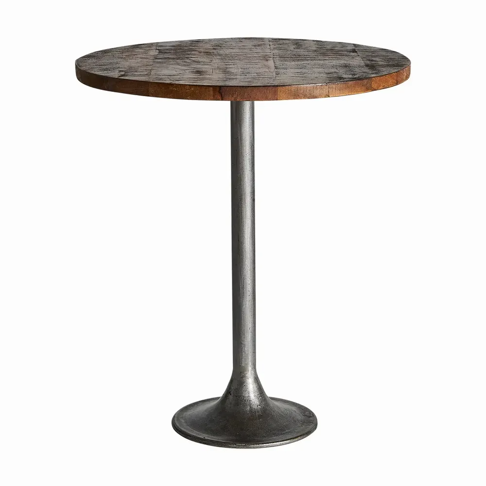 Autres tables  - Table de bar en fer couleur gris cassé en 65x65x75 cm - VICAL