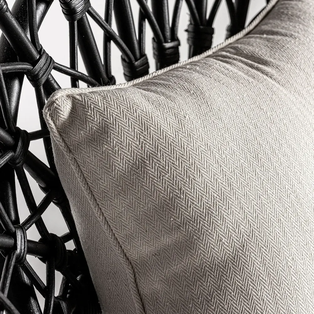 Fauteuils - Fauteuil en rotin couleur noir cassé en 75x60x113 cm - VICAL