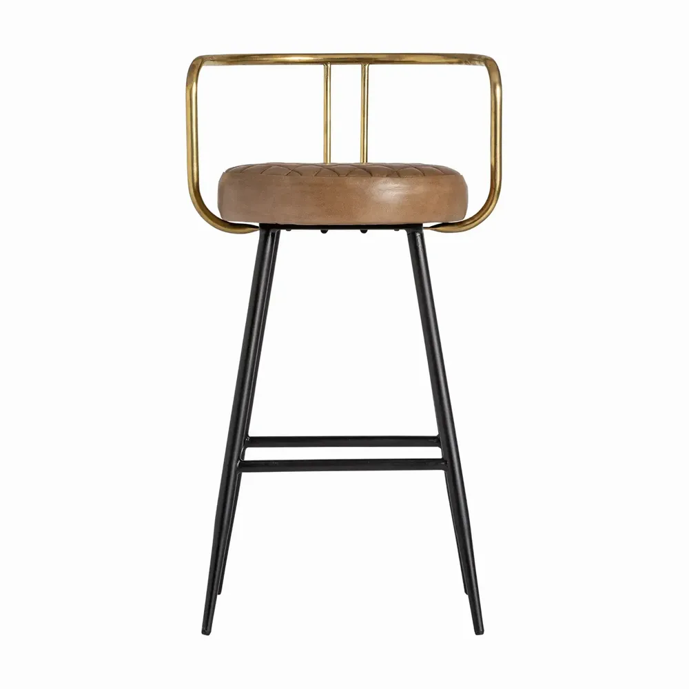 Tabourets - Tabouret en fer couleur marron cassé de 51x50x89 cm - VICAL