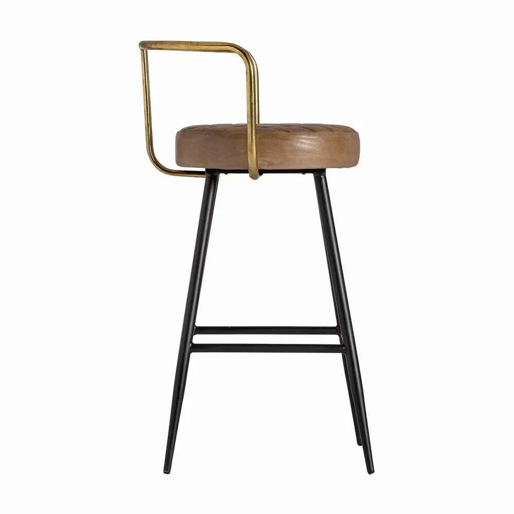 Tabourets - Tabouret en fer couleur marron cassé de 51x50x89 cm - VICAL