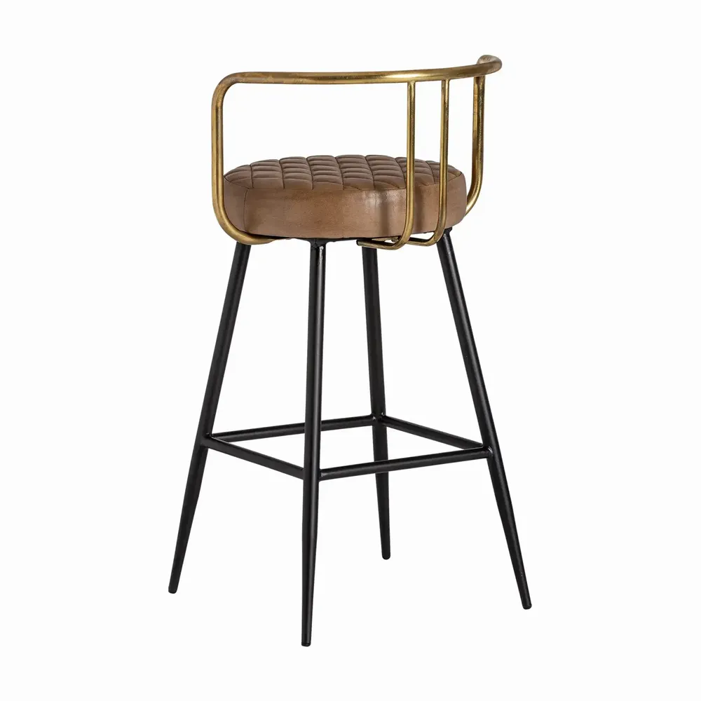 Tabourets - Tabouret en fer couleur marron cassé de 51x50x89 cm - VICAL