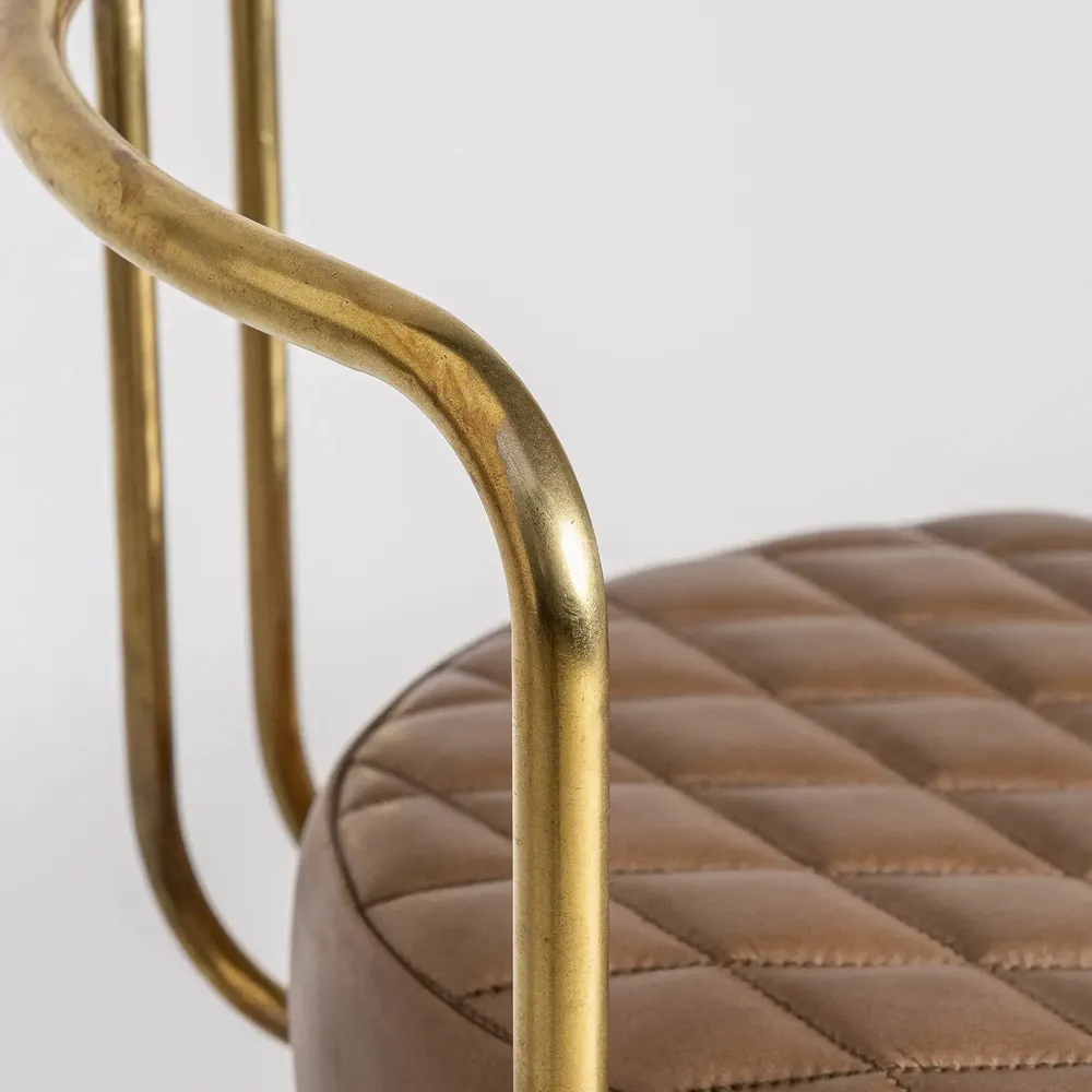 Tabourets - Tabouret en fer couleur marron cassé de 51x50x89 cm - VICAL