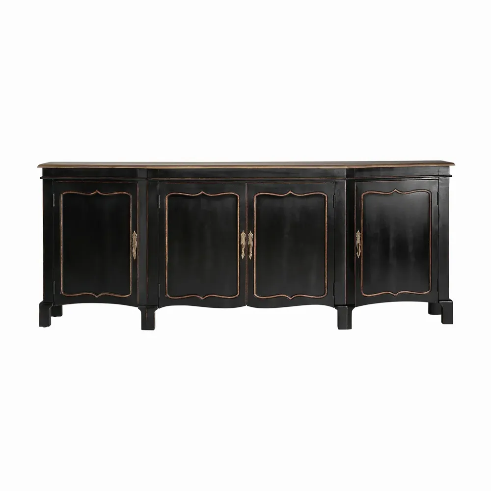Buffets - Buffet en bois de manguier couleur noir cassé en 220x50x87 cm - VICAL