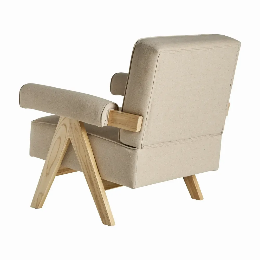 Fauteuils - Fauteuil en bois d'orme couleur marron clair de 75x80x83 cm - VICAL