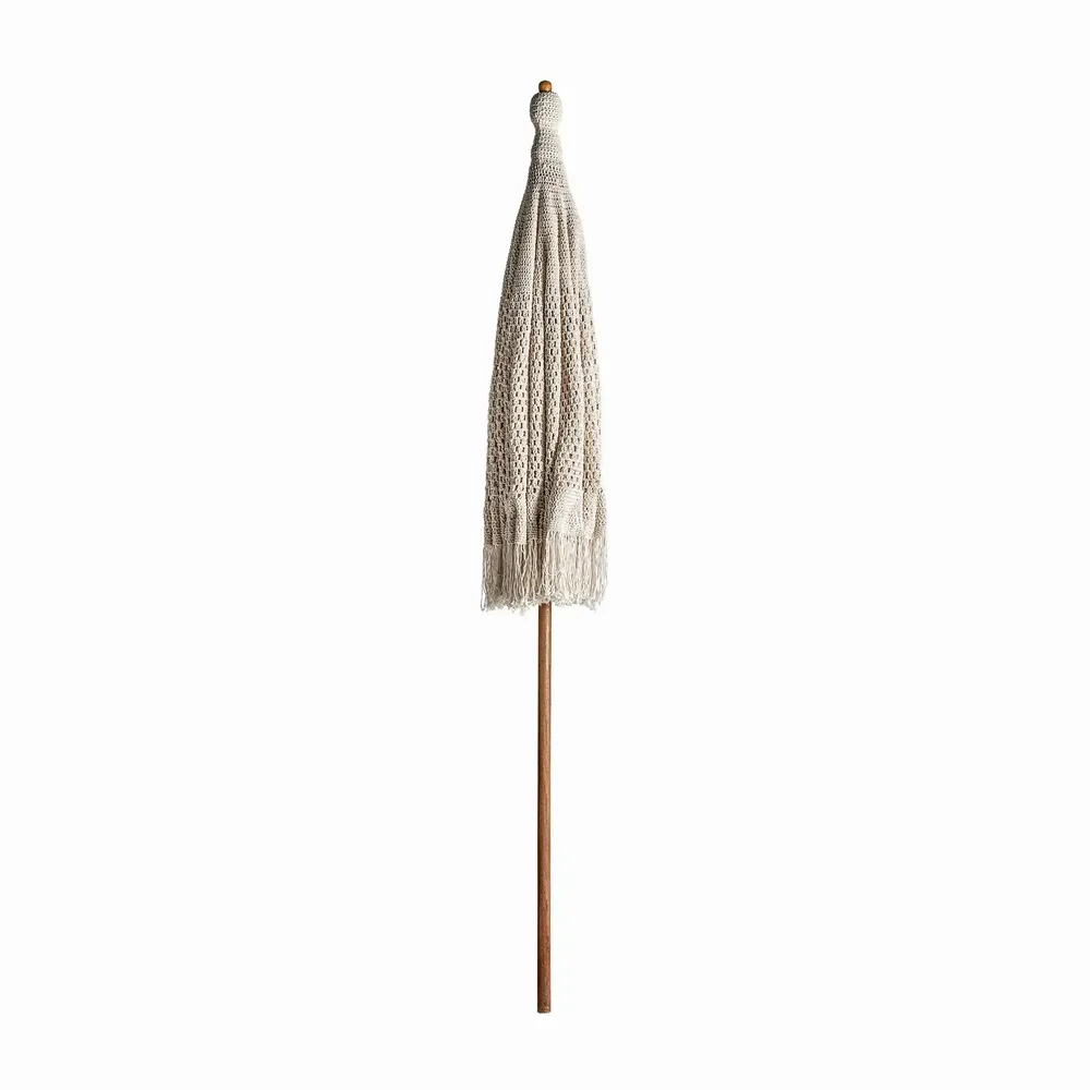 Parasols - Parasol en bois de teck couleur marron cassé en 192x192x259 cm - VICAL