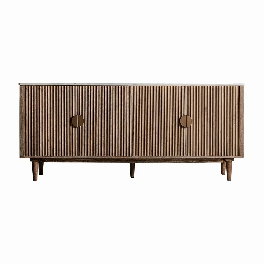 Buffets - Buffet en bois de manguier couleur marron cassé de 175x45x76 cm - VICAL