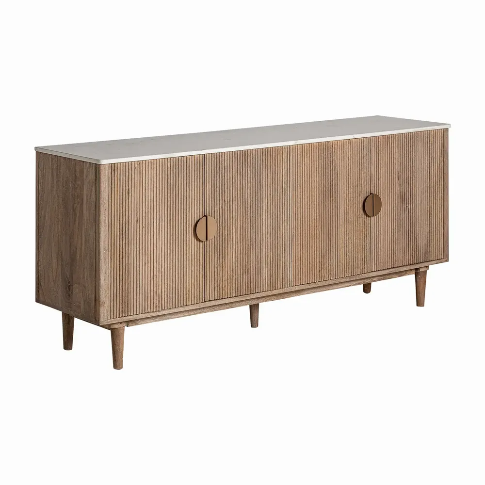 Buffets - Buffet en bois de manguier couleur marron cassé de 175x45x76 cm - VICAL