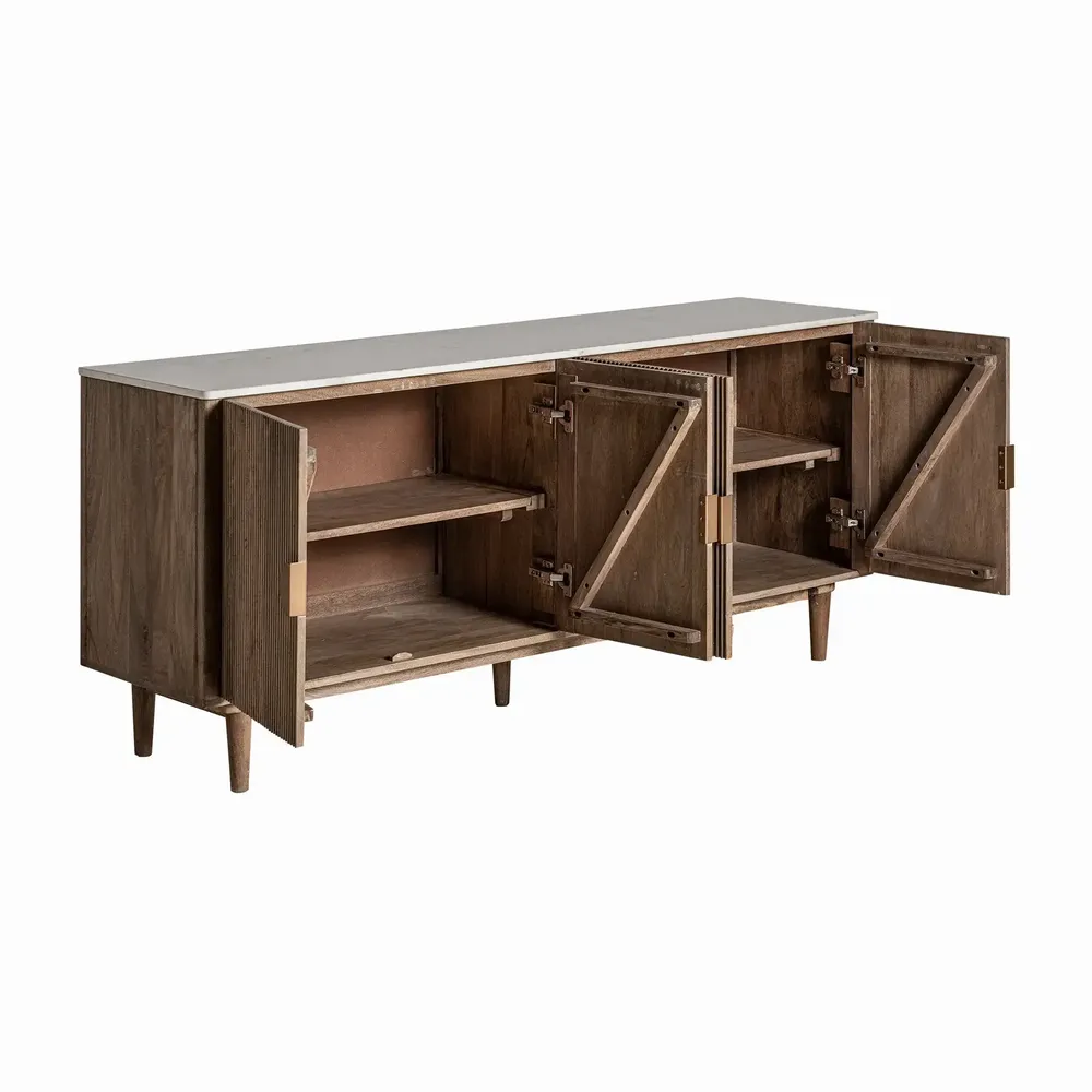 Buffets - Buffet en bois de manguier couleur marron cassé de 175x45x76 cm - VICAL
