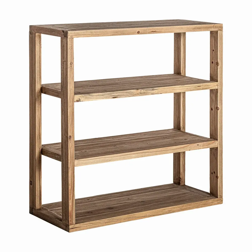 Bookshelves - Bookcase in recycled elm tree wood off brown colour in 110x45x110 cm - VICAL