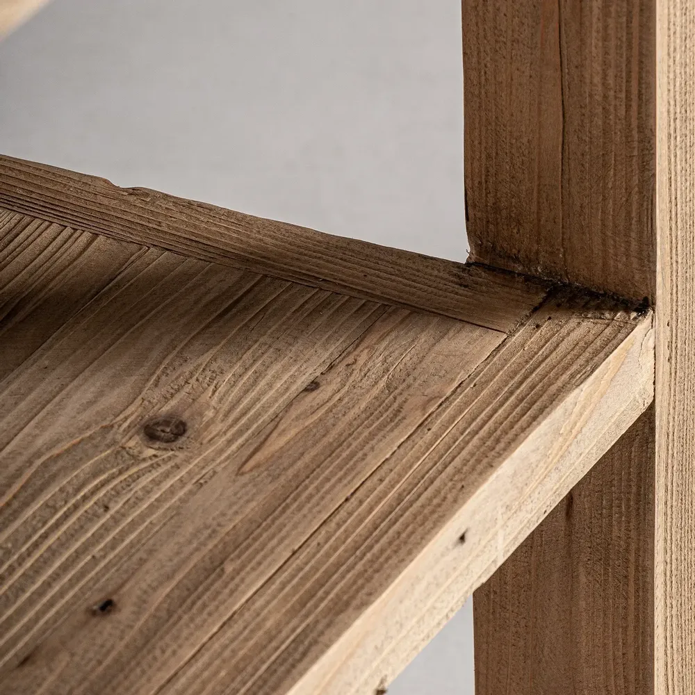 Bookshelves - Bookcase in recycled elm tree wood off brown colour in 110x45x110 cm - VICAL