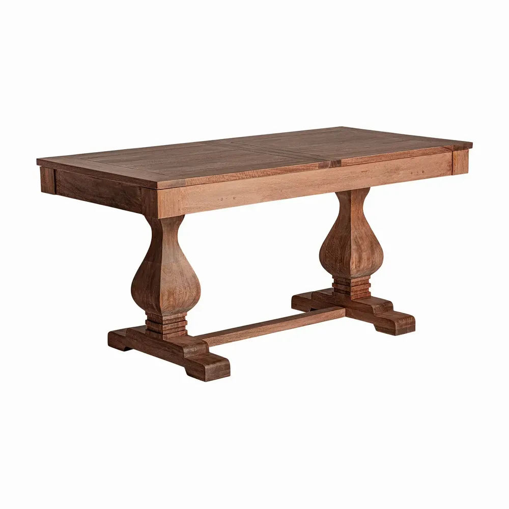 Tables Salle à Manger - Table à manger en bois de manguier couleur marron cassé en 200x100x79 cm - VICAL