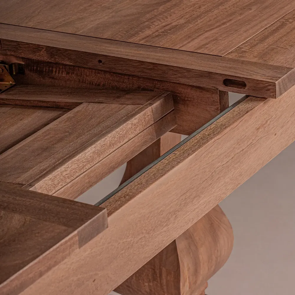 Tables Salle à Manger - Table à manger en bois de manguier couleur marron cassé en 200x100x79 cm - VICAL