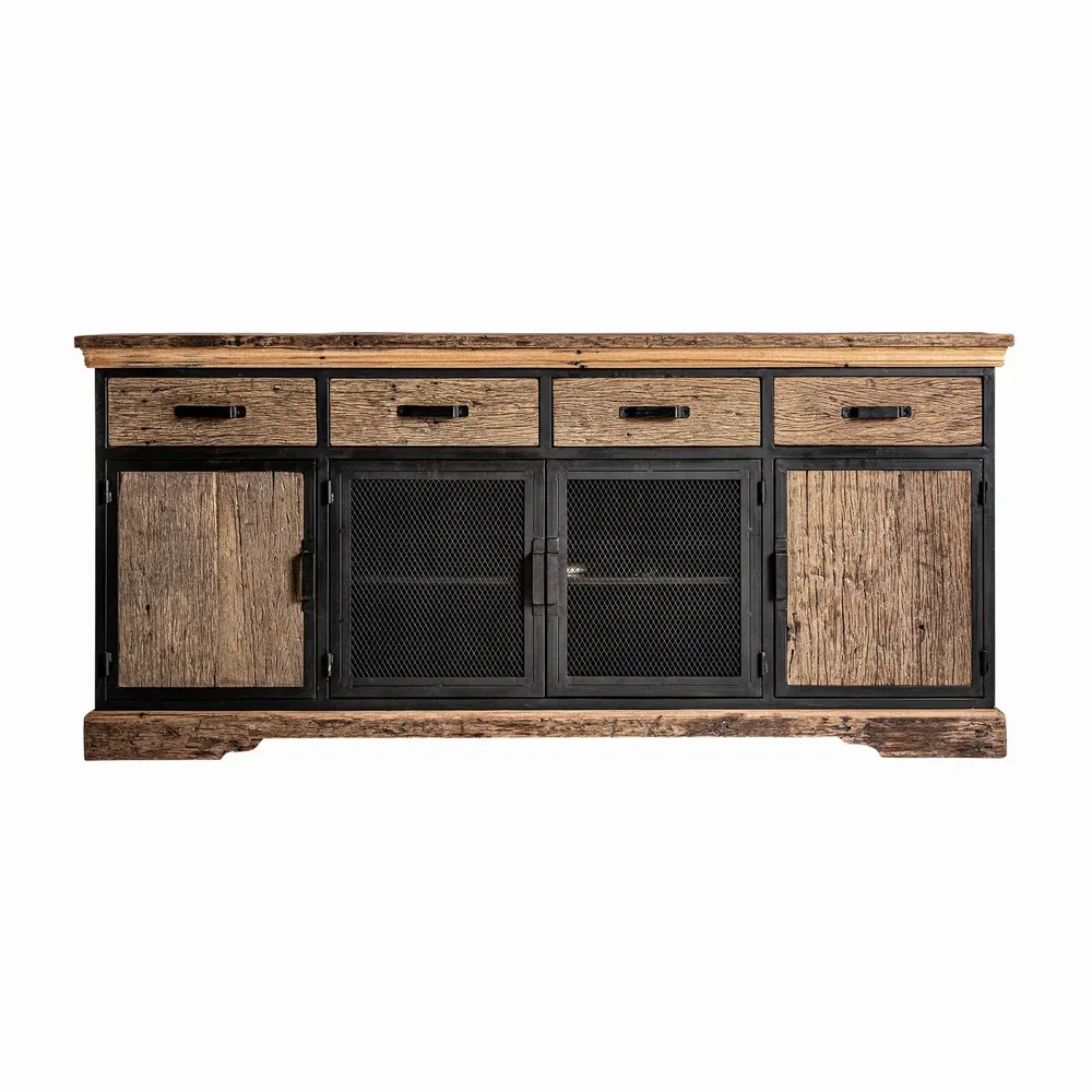 Buffets - Buffet en fer couleur noir cassé de 200x47x91 cm - VICAL