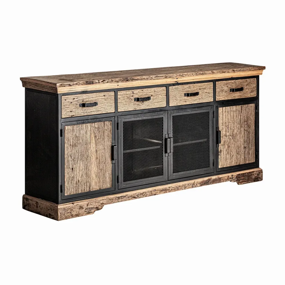 Buffets - Buffet en fer couleur noir cassé de 200x47x91 cm - VICAL
