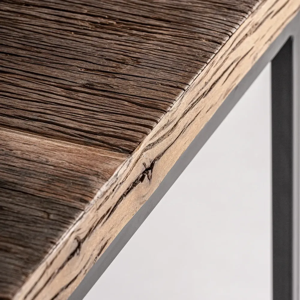 Tables basses - Table basse en bois de récupération couleur marron cassé en 70x70x36 cm - VICAL