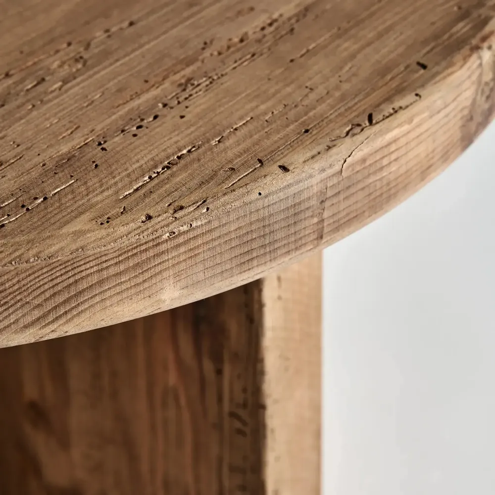Autres tables  - Table d'appoint en bois de pin recyclé couleur marron cassé en 60x60x45 cm - VICAL