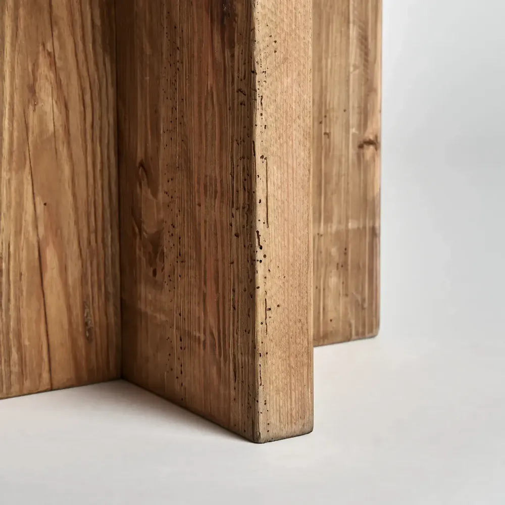 Autres tables  - Table d'appoint en bois de pin recyclé couleur marron cassé en 60x60x45 cm - VICAL