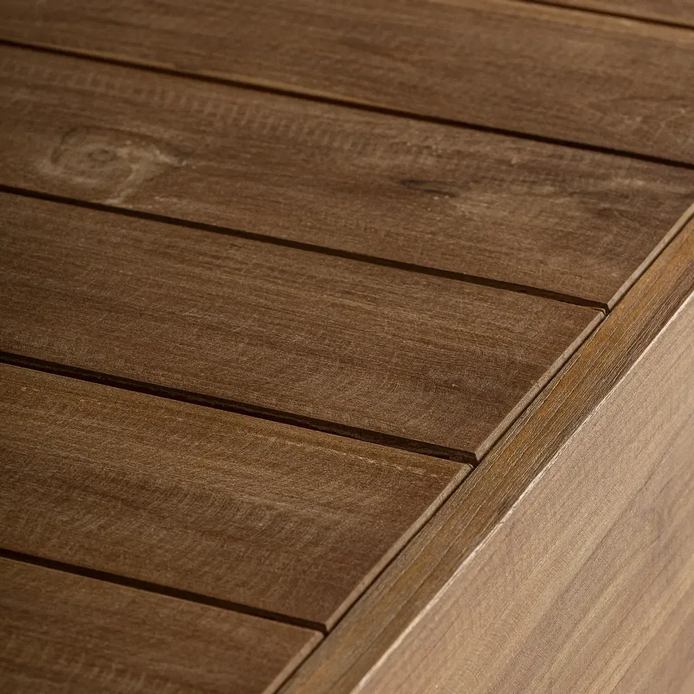Tables basses - Table basse en bois de chemin de fer couleur marron clair naturel en 80x80x25 cm - VICAL