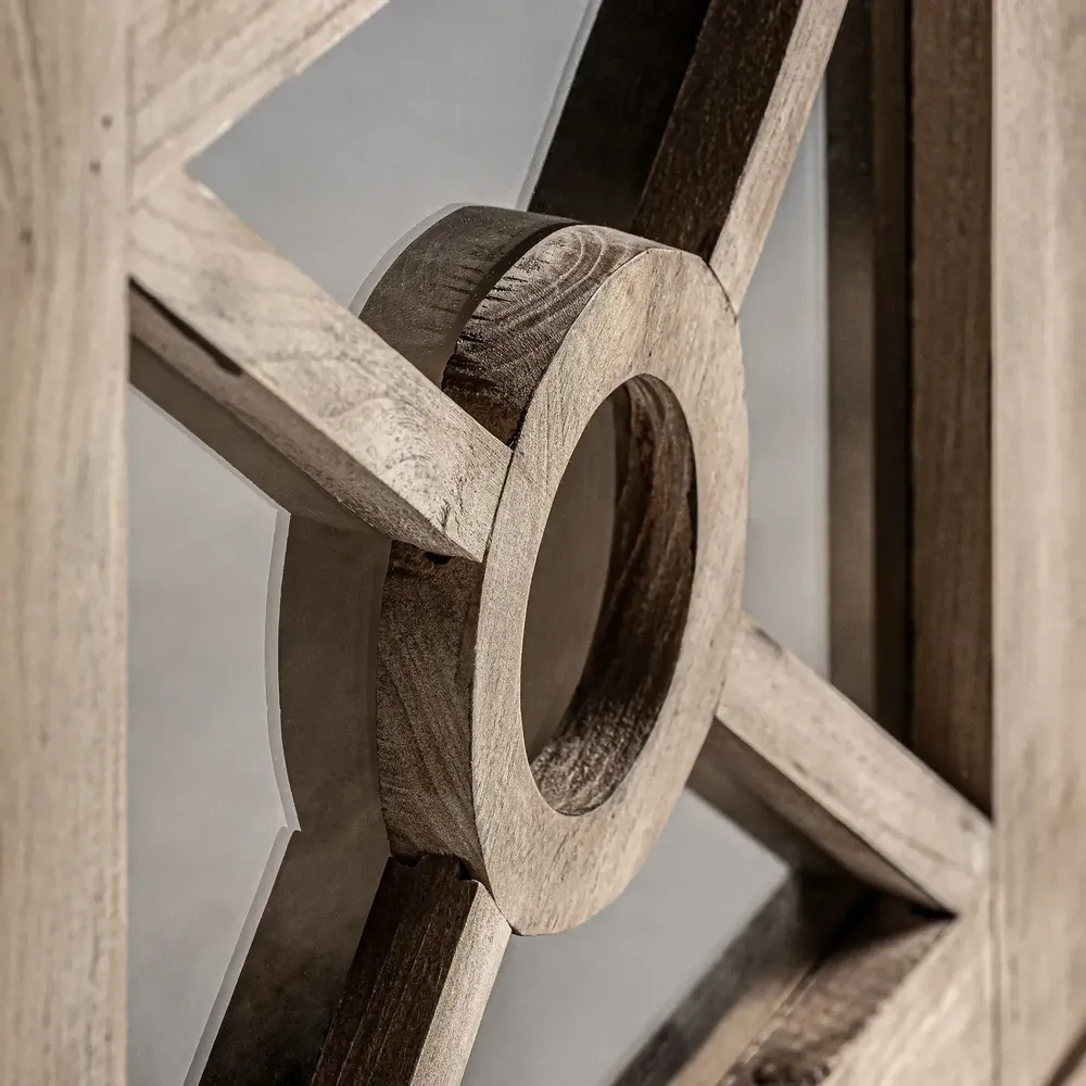 Bookshelves - Glass cabinet in elm wood off brown colour in 112x41x205 cm - VICAL