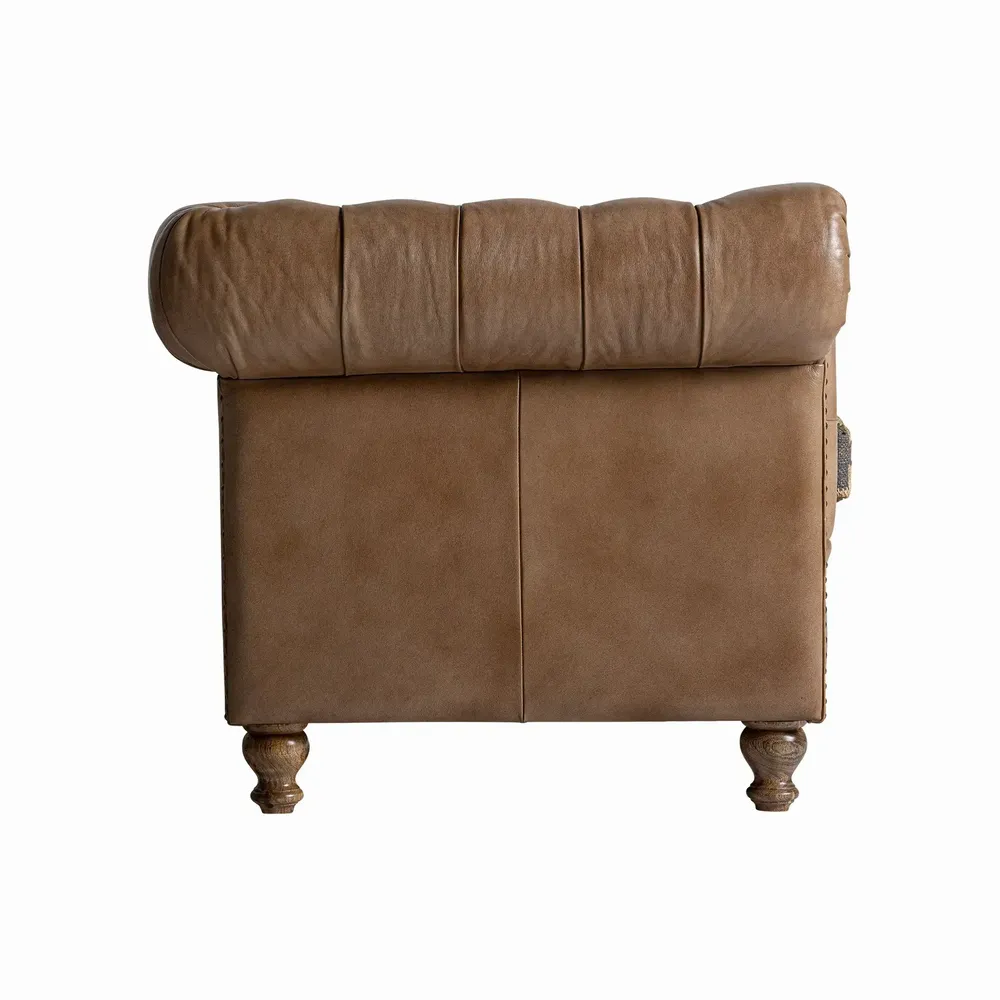 Sofas - Sofa in leather off camel colour in 215x82x74 cm - VICAL