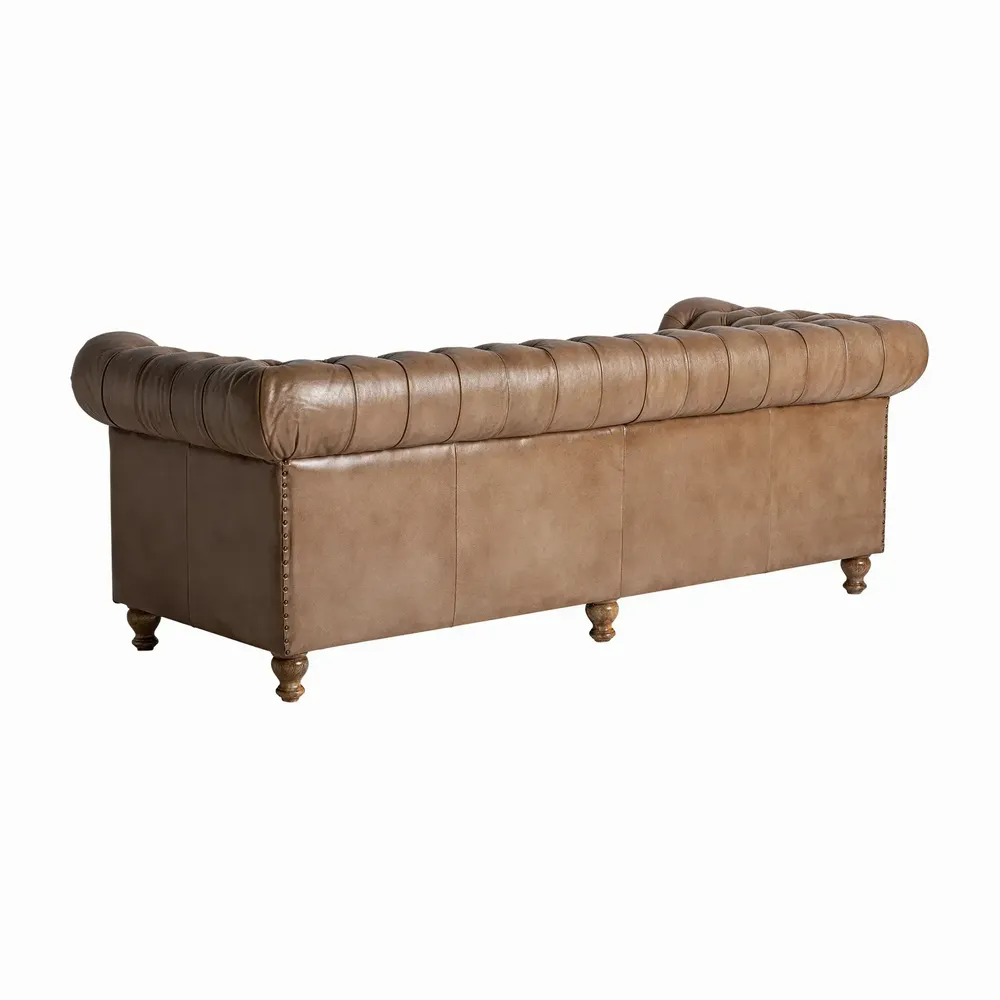 Sofas - Sofa in leather off camel colour in 215x82x74 cm - VICAL