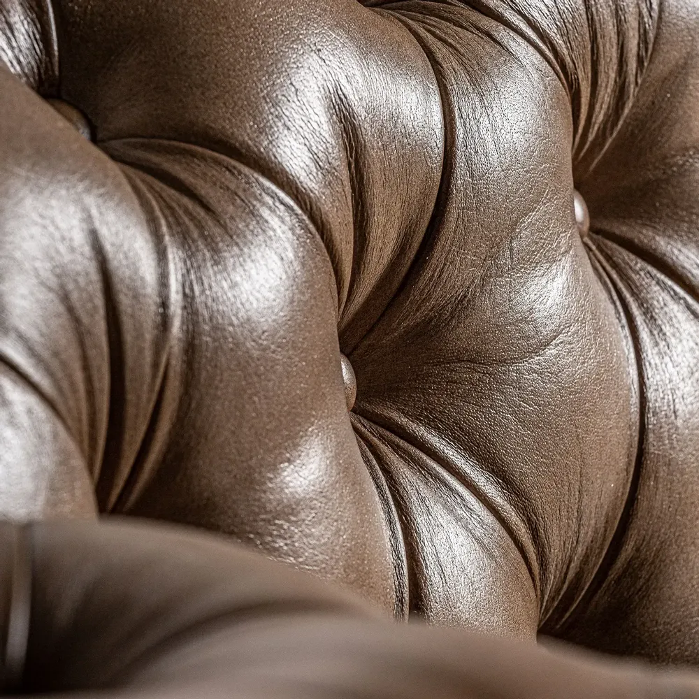Sofas - Sofa in leather off camel colour in 215x82x74 cm - VICAL