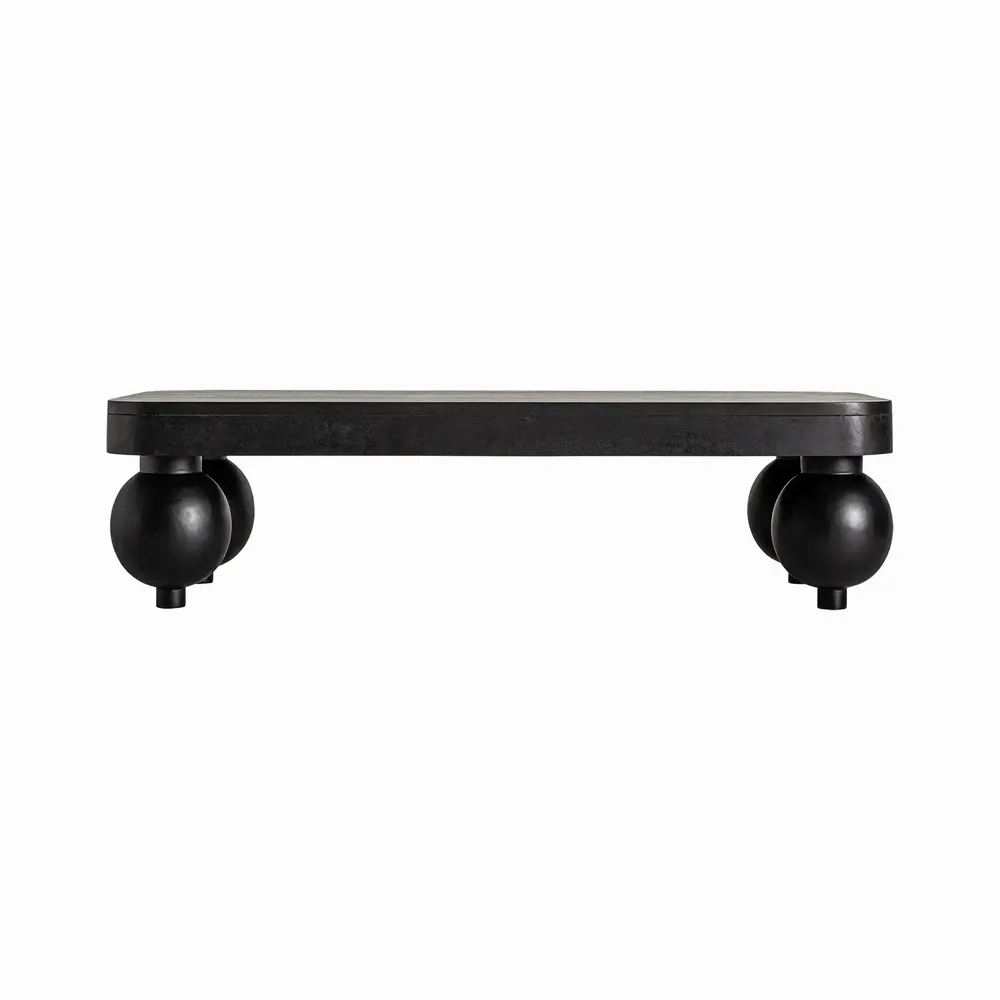 Tables basses - Table basse en bois de manguier couleur noir cassé en 150x60x40 cm - VICAL