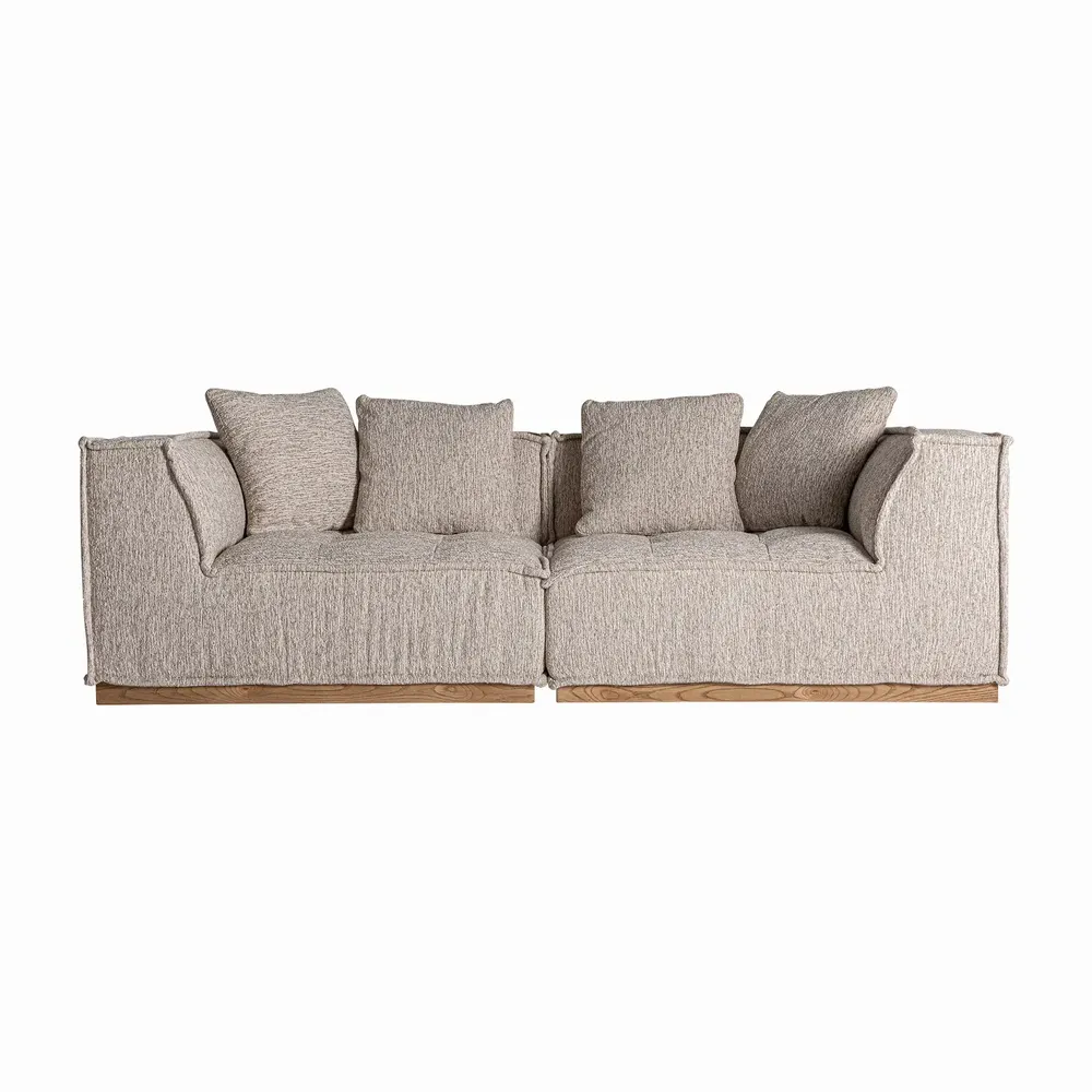 Sofas - Central sofa module in polyester off beige marbled colour in 122x122x - VICAL