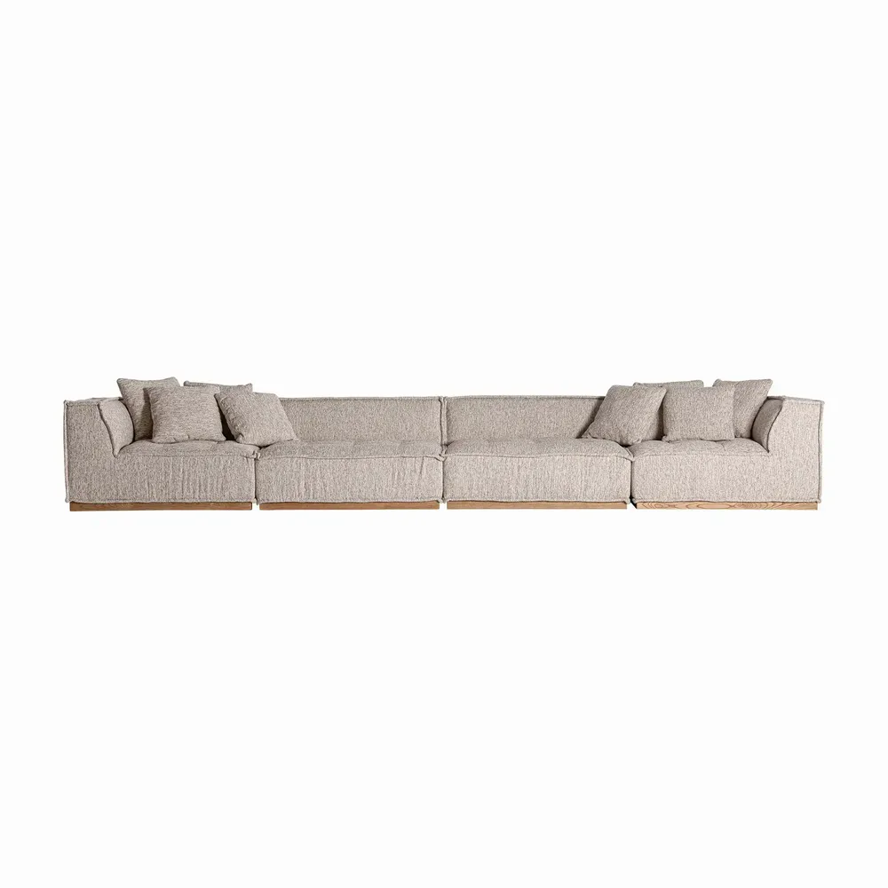 Sofas - Central sofa module in polyester off beige marbled colour in 122x122x - VICAL