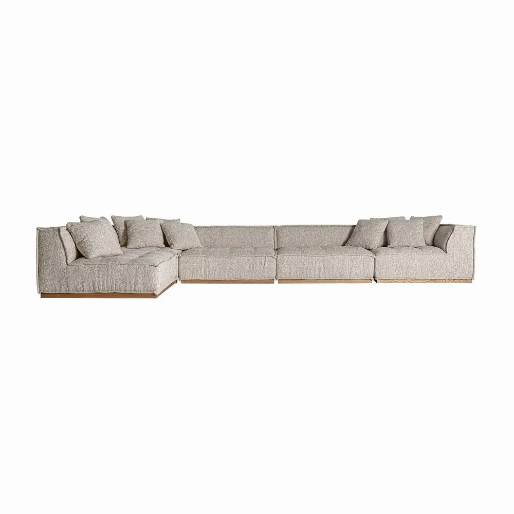 Sofas - Central sofa module in polyester off beige marbled colour in 122x122x - VICAL