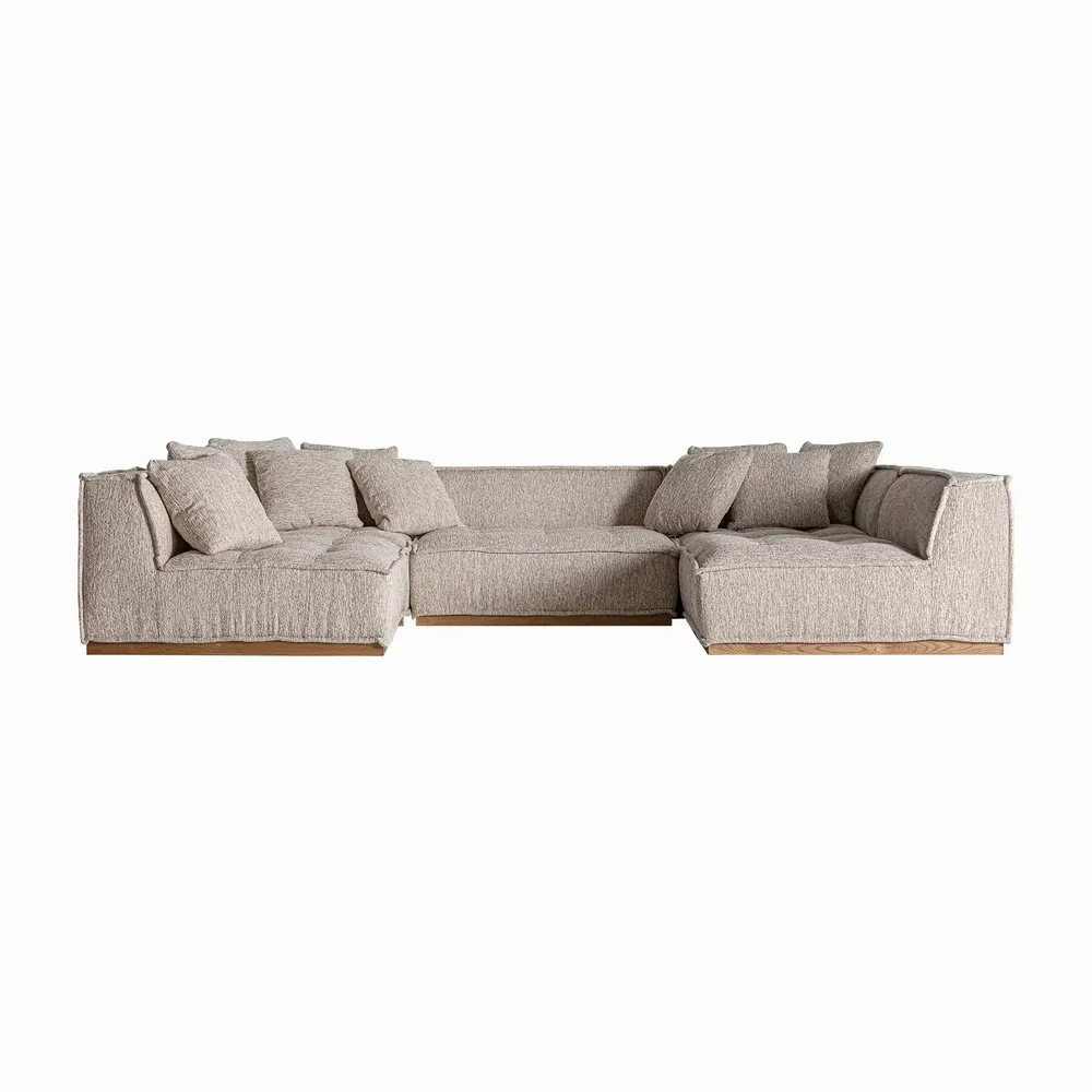 Sofas - Central sofa module in polyester off beige marbled colour in 122x122x - VICAL