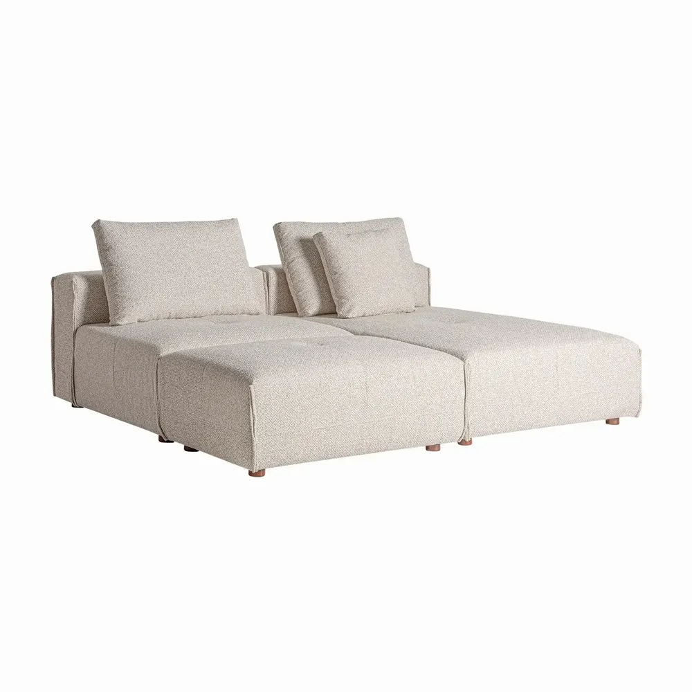Footrests - Sofa module footrest in polyester off cream colour in 101x66x41 cm - VICAL