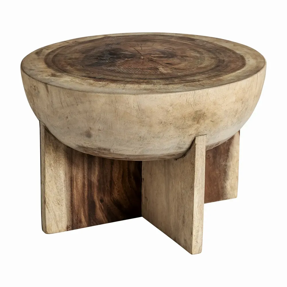 Tables basses - Table basse en bois de suar couleur marron cassé naturel en 60x60x41 cm - VICAL