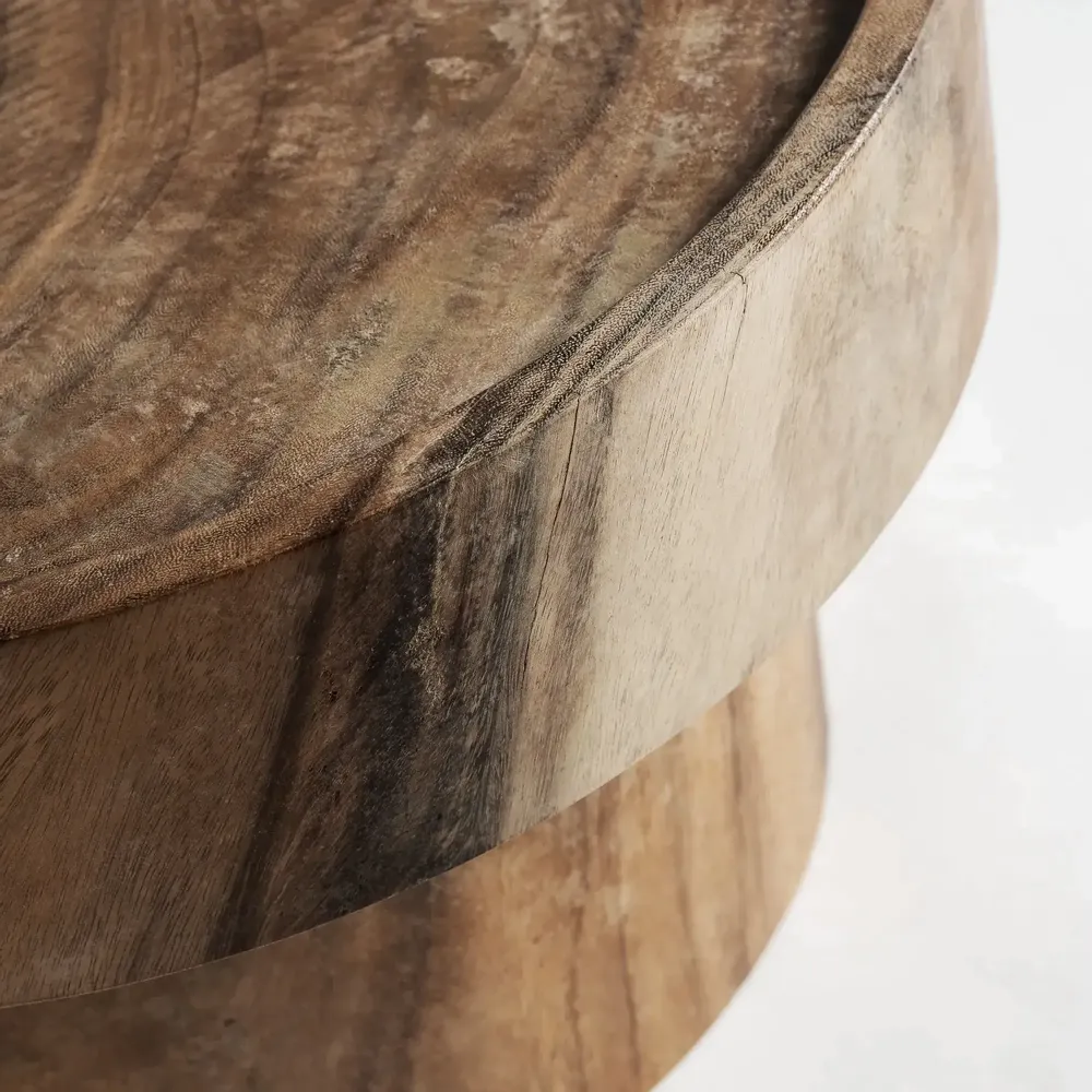 Tables basses - Table basse en bois de suar couleur marron cassé naturel en 60x60x35 cm - VICAL
