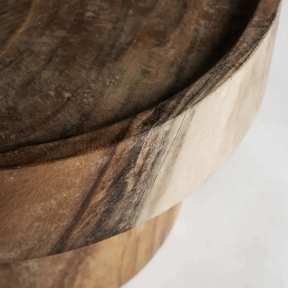 Tables basses - Table basse en bois de suar couleur marron cassé naturel en 60x60x35 cm - VICAL