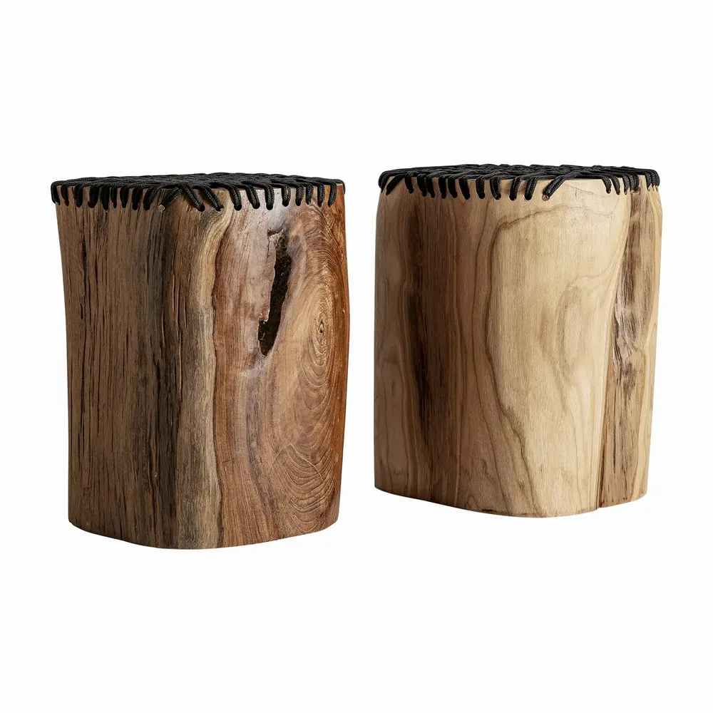Autres tables  - Table d'appoint en bois de suar couleur marron clair naturel 37x37x43 cm - VICAL